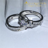 Princess Cut Emily Wedding Ring Set - Avas Collection