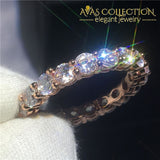 Luxury 14K Rose Gold Filled Wedding Ring Set 6 / 2 Engagement Rings
