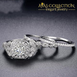3-In-1 Flower Wedding Ring Engagement Rings