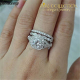 3-In-1 Flower Wedding Ring 10 Engagement Rings