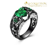 5 Colors Angel Wing Ring Black Gold Filled / Green Wedding Bands