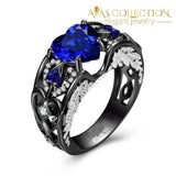5 Colors Angel Wing Ring Black Gold Filled / Blue Wedding Bands