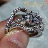 10Kt White Gold Filled 3 Ct Wedding Set Engagement Rings