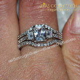 10Kt White Gold Filled 3 Ct Wedding Set Engagement Rings