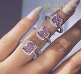 Purple Cushion Cut Ring Engagement Rings