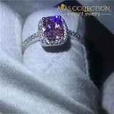 Purple Cushion Cut Ring Engagement Rings