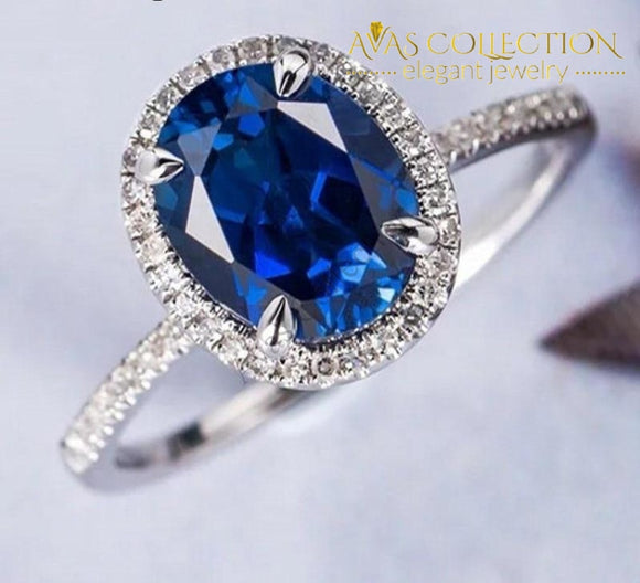 Blue Oval Ring -B2411 Rings