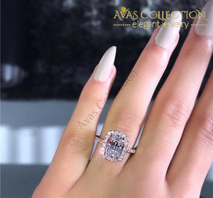 Rose Gold Cushion Cut 3Ct Engagement Ring Rings