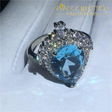 Aqua Water Drop 8Ct Ring Engagement Rings