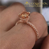 Elegant 10Mm Rose Gold Filled Engagement Ring -Kyra0416 Rings