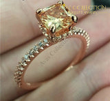 Elegant 10Mm Rose Gold Filled Engagement Ring -Kyra0416 Rings