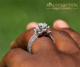Elegant Flower Shape Promise Ring/ Engagement Anniversary - Lr564 Rings