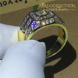Male Hip Hop Ring 14K Yellow Gold Filled Engagement Rings