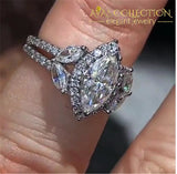Marquise Cut Engagement Wedding Band Ring-Kyra0495 Rings
