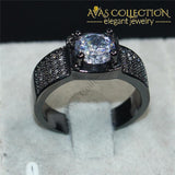 Mens 8*8Mm 3Ct Ring ( Black Rose Gold Or Silver) Rings