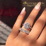 Luxury Wedding Ring Set 18K White Gold Filled 5 / Ring Set Engagement Rings