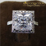 Sparkling Princess Cut 10Kt White Gold Filled 5 Engagement Rings