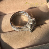 Vintage Hollow Ring 3Ct Engagement Wedding Band Ring-Lr565 Rings