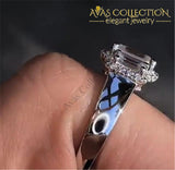 Three Stone Engagement Ring/ Anniversary Ring -Kyra0475 Rings