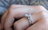 Vintage Promise Ring Flower Design Rose Gold Engagement Rings