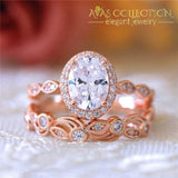 Vintage Promise Ring Flower Design Rose Gold 6 / Engagement Rings