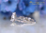Water Drop Promise Ring/ Wedding Set  Pear Cut - Avas Collection