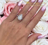 Water Drop Promise Ring 3Ct Engagement 6 Rings