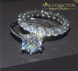 3ct Round Solitaire Wedding Ring Set - Avas Collection