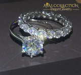 3ct Round Solitaire Wedding Ring Set - Avas Collection