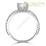 1 Carat Sterling Solid 925 Silver Engagement Ring / High Polished - Avas Collection