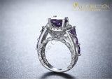 18k White Gold Filled Rings Purple Stone Luxury  Ring - Avas Collection