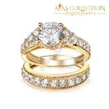 2 Carat 18k Yellow Gold Filled Wedding Set/Double Ring - Avas Collection