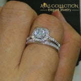 10Kt White Gold Filled Wedding Ring Set Rings