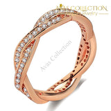2 colors Cross Twist Eternity Band - Avas Collection