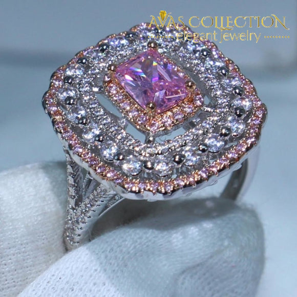 Sparkling Luxury Pink Ring Rings