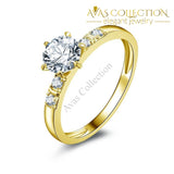 0.8 Ct Round Cut 10Kt Solid Yellow Gold Rings