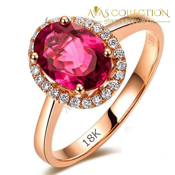 5 Carat Red 18k Rose Gold Filled RIng - Avas Collection