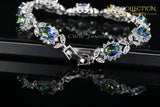 Cz Crystal Bracelet Solid 925 Sterling Silver/ Avas Collection Chain & Link Bracelets