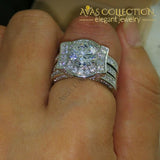 14KT White Gold Filled 2 Wedding Band Ring Set - Avas Collection
