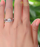 2 Pcs Solid 925 Sterling Silver Wedding Set/ High Polished - Avas Collection