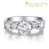 1.8 Carat Round Cut Solid 925 Sterling Silver Engagement Ring / High Polish - Avas Collection