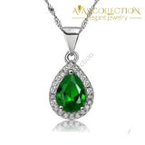 Green Water Drop Pendant Necklace Necklaces