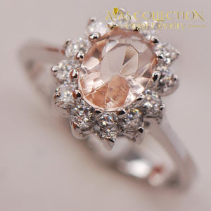 Simulated Morganite Women 925 Sterling Silver Ring - Avas Collection