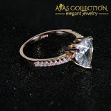 Rose Gold Heart Shape Engagement/ Promise Ring - Avas Collection