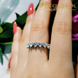 Heart Solid 925 Sterling Silver Eternity Ring Rings