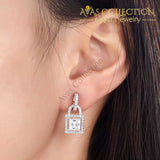 Dangle Drop Key Lock Solid 925 Silver Earrings/ High Polished - Avas Collection