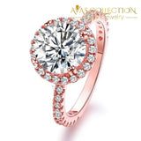 Rose Gold Finish/ Silver Promise Ring/ Engagement Ring - Avas Collection