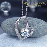 1 Carat Simulated Diamond Heart 925 Sterling Silver Pendant Necklace - Avas Collection