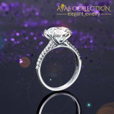 Solid 925 Sterling Silver 4 Carat Wedding Anniversary Ring Oval Cut Luxury Jewelry Simulated Diamond