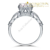 Vintage Victorian Style 2 Carat Simulated Diamond 925 Sterling Silver Wedding Engagement Ring - Avas Collection